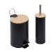 Комплект для ванної кімнати FABRIKA Bamboo відро для сміття + йоржик для унітазу Black