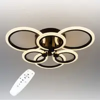 Стельова LED люстра, світлодіодний світильник Sunlight чорний 6326/3+3