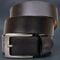 Ремень с дырками мужской Vintage 20383 Черный
