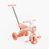 Детский трехколесный велосипед Best Trike SH-648 передние колеса 8 дюймов задние колеса 6 дюймов родительская ручка музыка свет. White and Pink (195203)