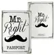 Обложка на паспорт Mr. Right mustache на белом фоне (ткань)