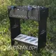 Мангал разборный высокий со встроенной шашлычницей и мотором на 12 шампуров
