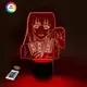 3D ночник "Юмэко Джаби" (УВЕЛИЧЕННОЕ ИЗОБРАЖЕНИЕ) подарочная упаковка + 16 цветов + пульт ДУ  3DTOYSLAMP