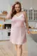 Шелковая ночная рубашка в полоску XXL+ Н1901 Розовый
