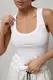 Длинная однотонная майка в рубчике - молочный цвет, ONE SIZE (есть размеры)