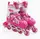 Роликовые коньки Best Roller 360-М колеса PVC светятся. Pink and White (размер 34-38) (173834)
