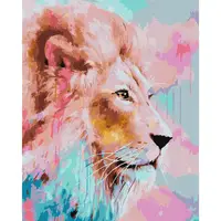 Картина по номерам "Розовый Лев" ©Ira Volkova Идейка KHO4399 40х50 см