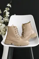 Жіночі черевики шкіряні зимові бежеві Udg 2450/125А (36)