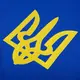 Флаг Украины 90х135 см с вышивкой трезубца тканевой сине-желтый премиум качество