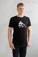 Мужская футболка Casual черного цвета, принт Диджей