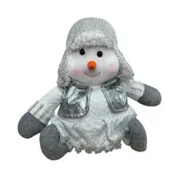 Фигура новогодняя сидячая Снеговик 19586 25 см серая
