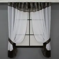 Кухонный комплект,(280х170см.) шторки с ламбрекеном и подхватами. Цвет белый с венге. Код 085к 52-0918