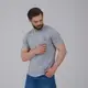 Футболка серая мужская с V-вырезом "Тризуб" темно-серая вышивка XXL
