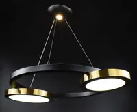 Люстра светодиодная подвесная LED светильник для квартиры на потолок лэд 26747 Черный 35-150х55х80 см.