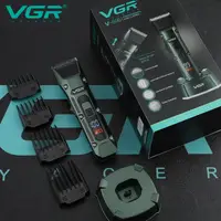 Акумуляторна машинка для стрижки VGR V-696 з 4 насадками LED