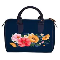 Сумка бочонок Barrel Яркие разноцветные цветы 28x18x17 см (SB_21M010_TSI)
