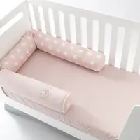 Бортик валик защитный мультифункциональный PAPAELLA 60х15 см 120х15 см в детскую кроватку пудра
