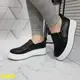 Слипоны на высокой платформе черные экокожа, размер 39 24,5 см