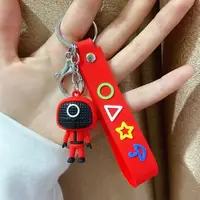 Брелок с ремешком Значки Игра в кальмара Рабочий 6308 круг 20.5 см