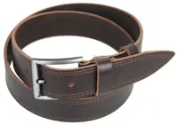 Чоловічий шкіряний ремінь під джинси Skipper 1114-38-1 коричневий 3,8 см