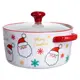 Супница фарфоровая Santa новогодняя  800 (мл) с крышкой Yiwu FM-CS-9A