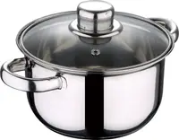 Кастрюля со стеклянной крышкой Wellberg WB-1215 5,5 л 24 см