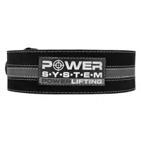 Пояс для пауерліфтингу Power System PS-3800  PowerLifting шкіряний Black/Grey Line L