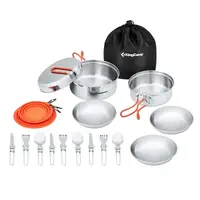 Набір посуду туристичного нержавіюча сталь KingCamp Set pro KA2210 silver