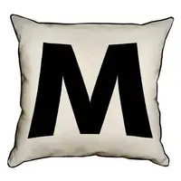 Подушка с мешковины Letter M 45x45 см (45PHB_ABC025_WH)