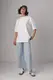 Базовая однотонная футболка oversize - молочный цвет, M