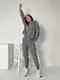 Костюм из микровельвета AO207 Графит Oversize XL-3XL