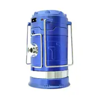 Кемпинговая LED лампа 3589 c фонариком и солнечной панелью Blue