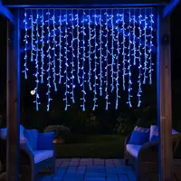 Вулична гірлянда Бахрома 36 м 600 LED білий провід Синій 36MWBL