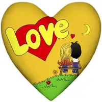 Подушка сердце XXL Love, жёлтая 57x57 см (6PS_17LV003)
