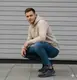 Серые мужские кроссовки комбинированные с текстилем больших размеров серый