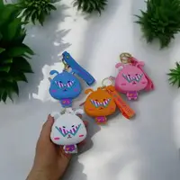 Кошелек-монетница, силиконовый, "Зайка", розовый