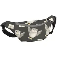 Сумка-бананка Bumbag унисекс на пояс и через плечо Совушки 27x16 см
