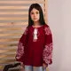 Вышиванка Moderika Древо Жизни бордовая с белой вышивкой 152