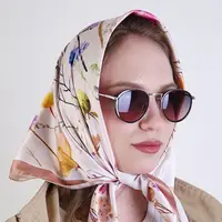 Хустинка шовкова Армані з принтом Польові квіти 68х68 см (HUST_25M019)