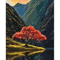Картина по номерам "Дерево среди гор" 40*50 см