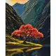 Картина по номерам "Дерево среди гор" 40*50 см