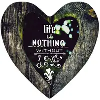 Подушка сердце XXL Life is nothing without love 57x57 см (6PS_WOL002)