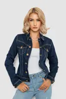 Куртка женская джинсовая однотонная, цвет синий, 247R031
