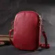 Яркая сумка интересного формата из мягкой натуральной кожи Vintage 22340 Красная