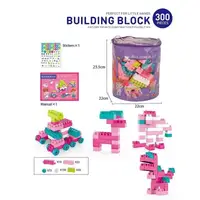 Конструктор Building Block, 300 деталей, наліпки, в сумці. Pink (148981)