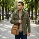 Небольшая мужская сумка из плотного текстиля 21226 Vintage Коричневая