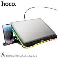 Куллер для Ноутбука HOCO Cool RGB notebook cooling stand DH19 |360x255x28mm, 17", 2usb, 10 RGB Modes|