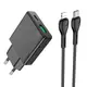 Адаптер сетевой HOCO Type-C to Lightning Delgado dual port charger N38 |1USB/1Type-C, 20W/3A, PD/QC|