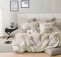 Постельное белье семейное Dushka Home Поликотон 21104 160х215х2 см бежевое
