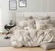 Постельное белье семейное Dushka Home Поликотон 21104 160х215х2 см бежевое